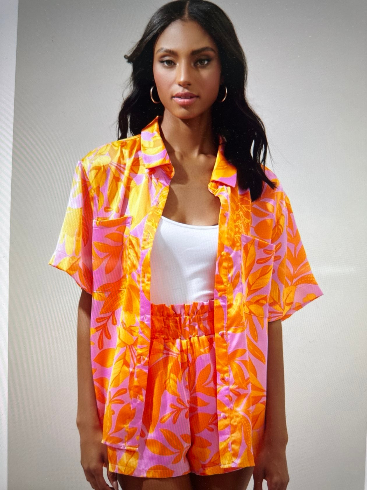 Tropicana Girl Button Down