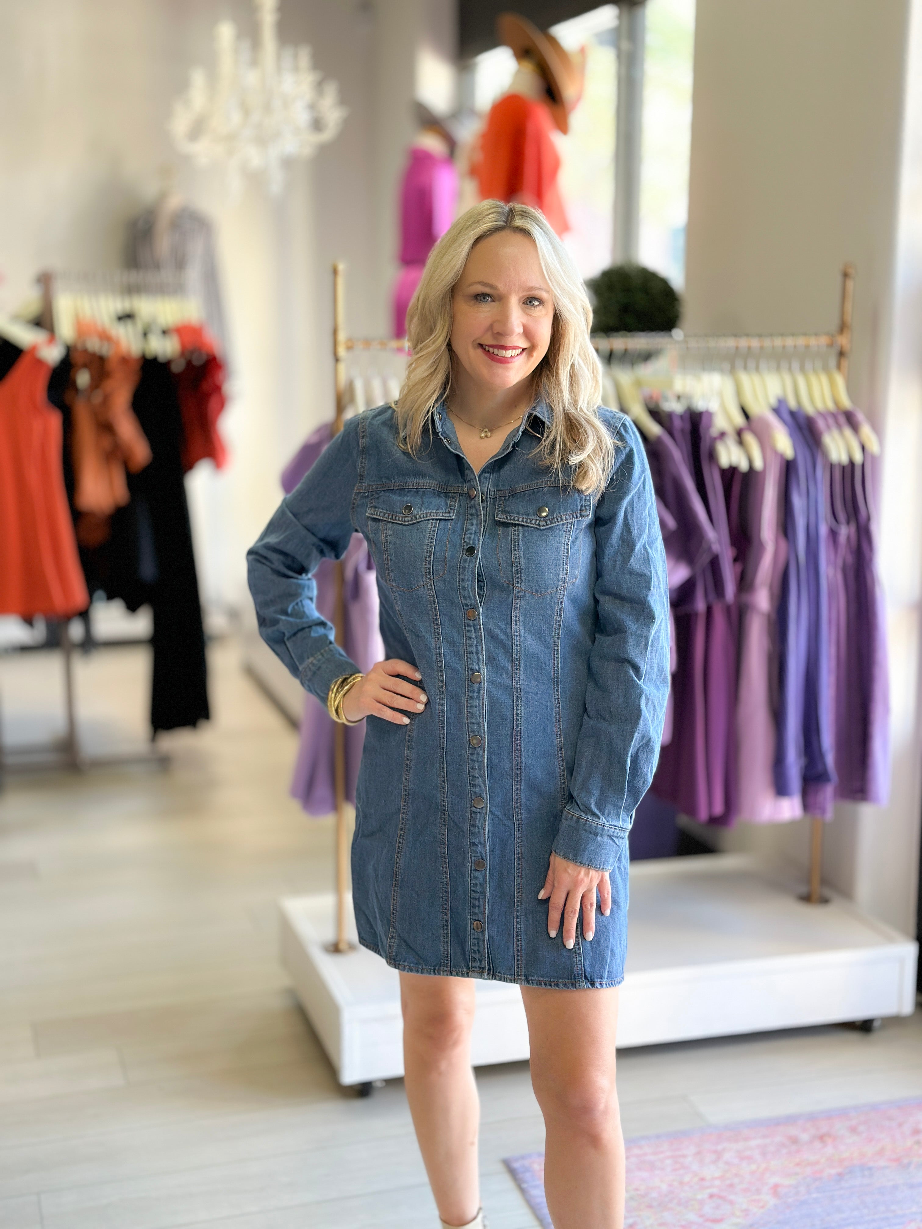 All The Buzz Denim Dress