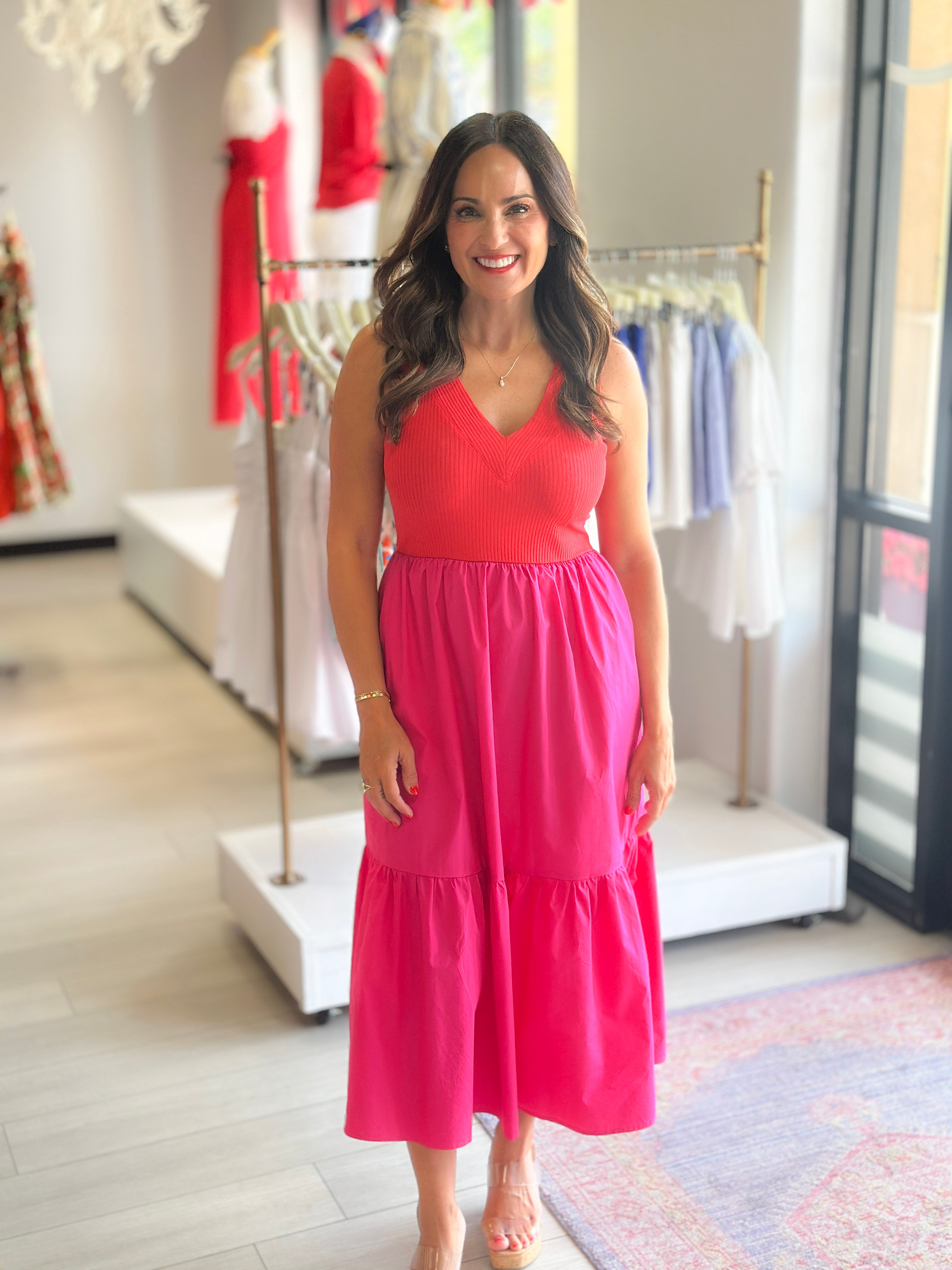 Selena Mix Midi Dress