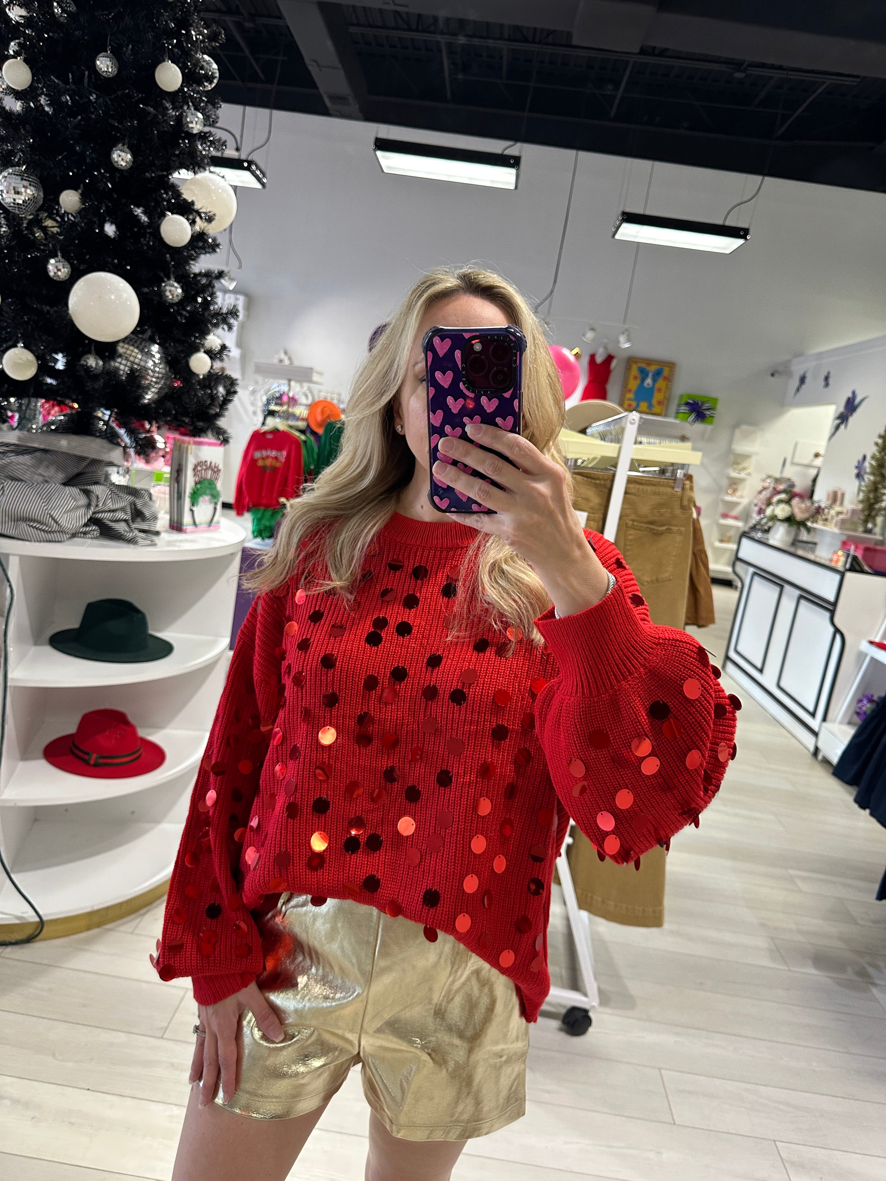 Allover Sequins Sweater