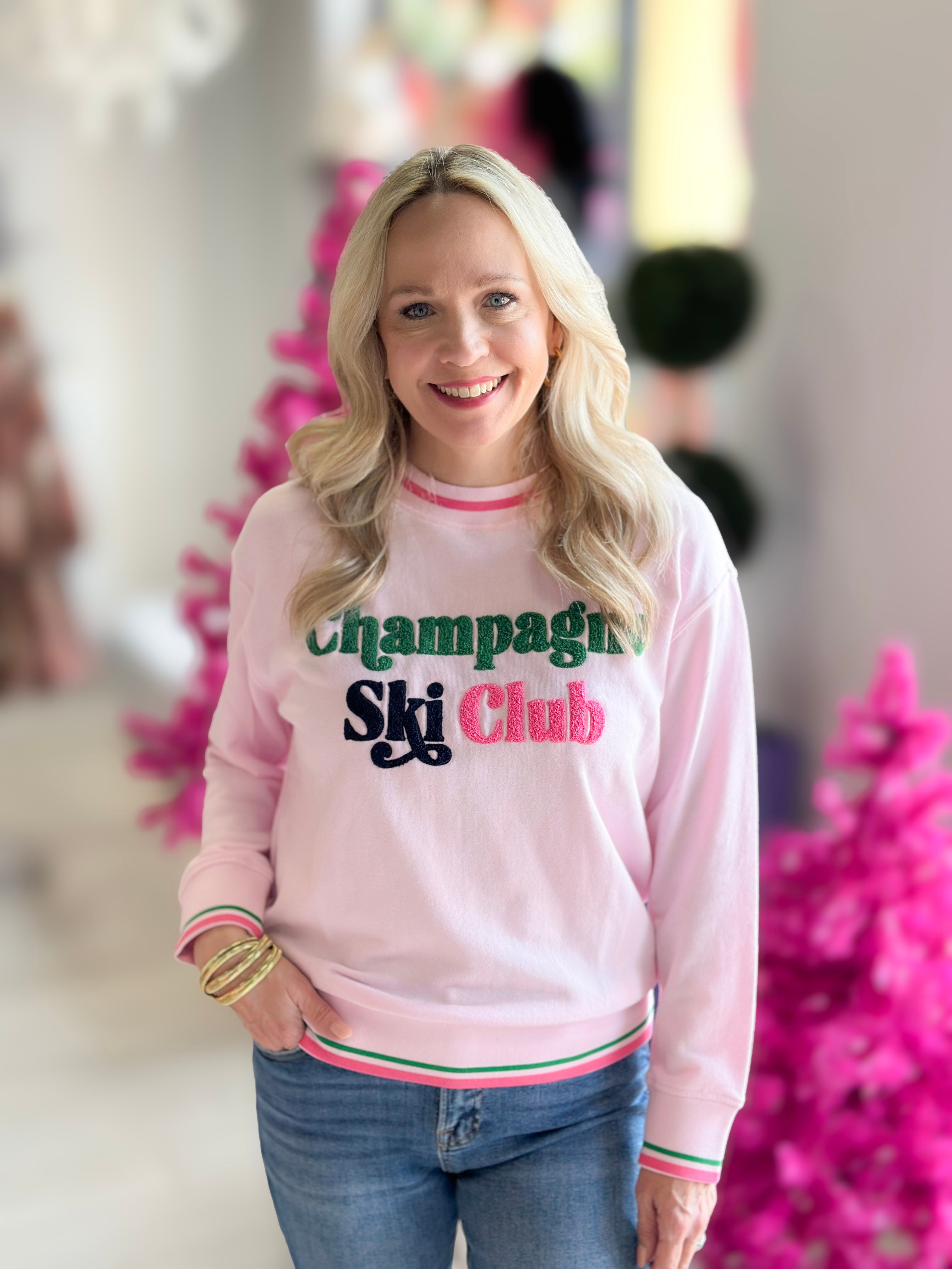 Champagne Ski Club Sweater