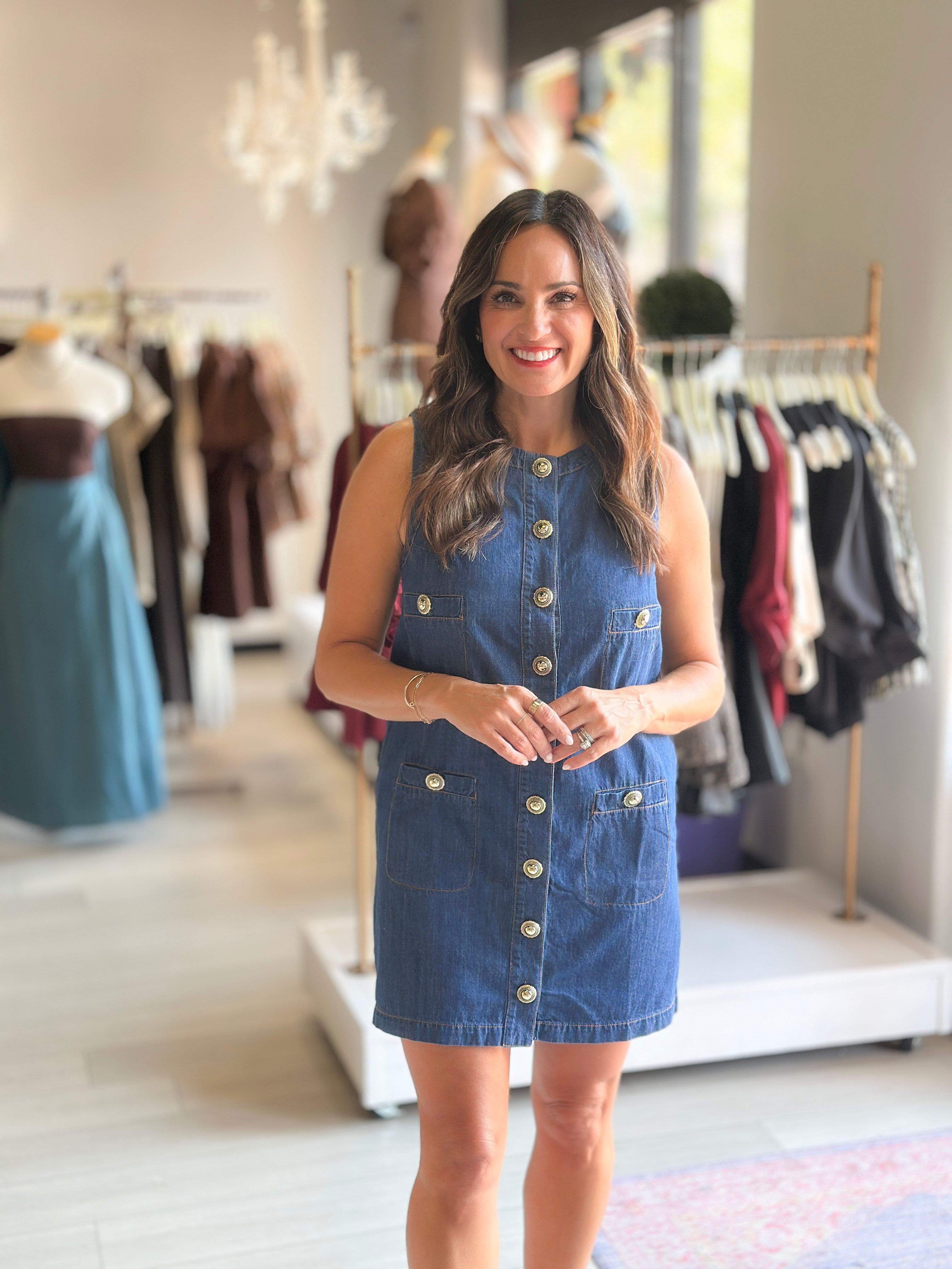 Katrina Button Denim Dress
