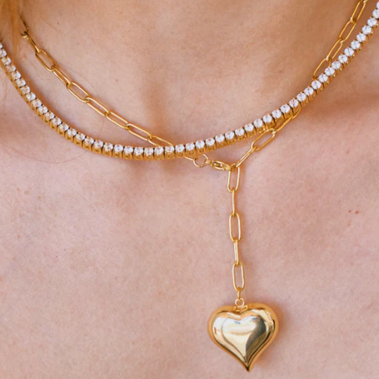 Bubble Heart Chain Necklace