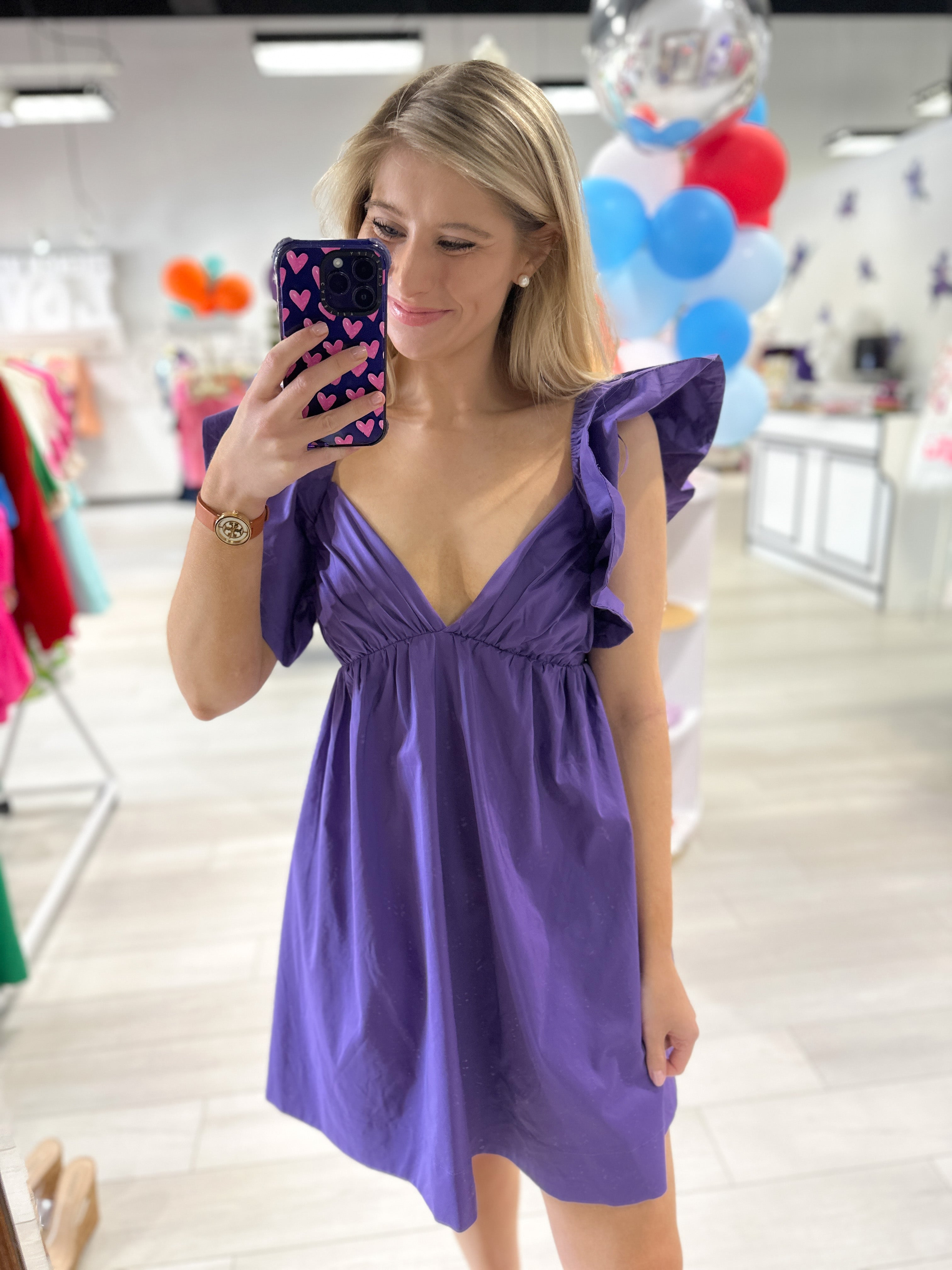 Carolina Poplin Dress Purple