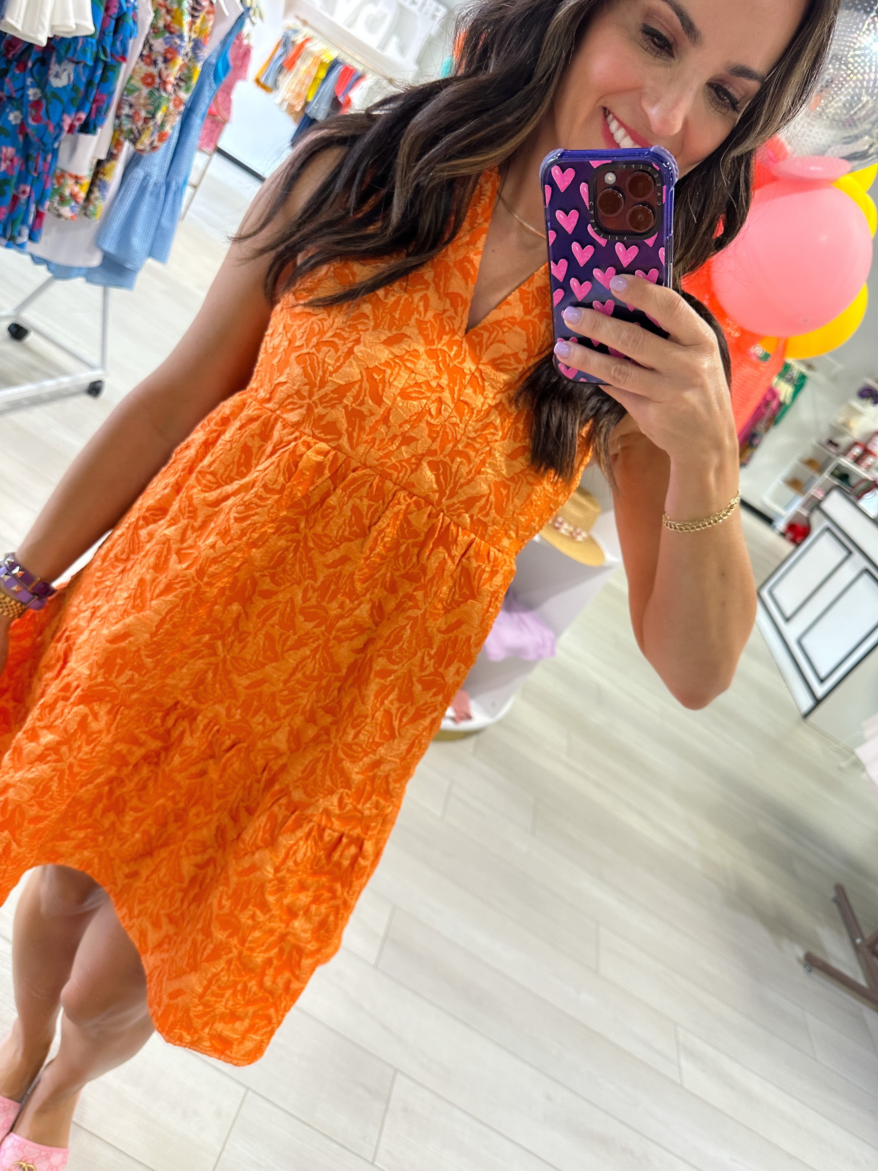 Try It All Orange Dress