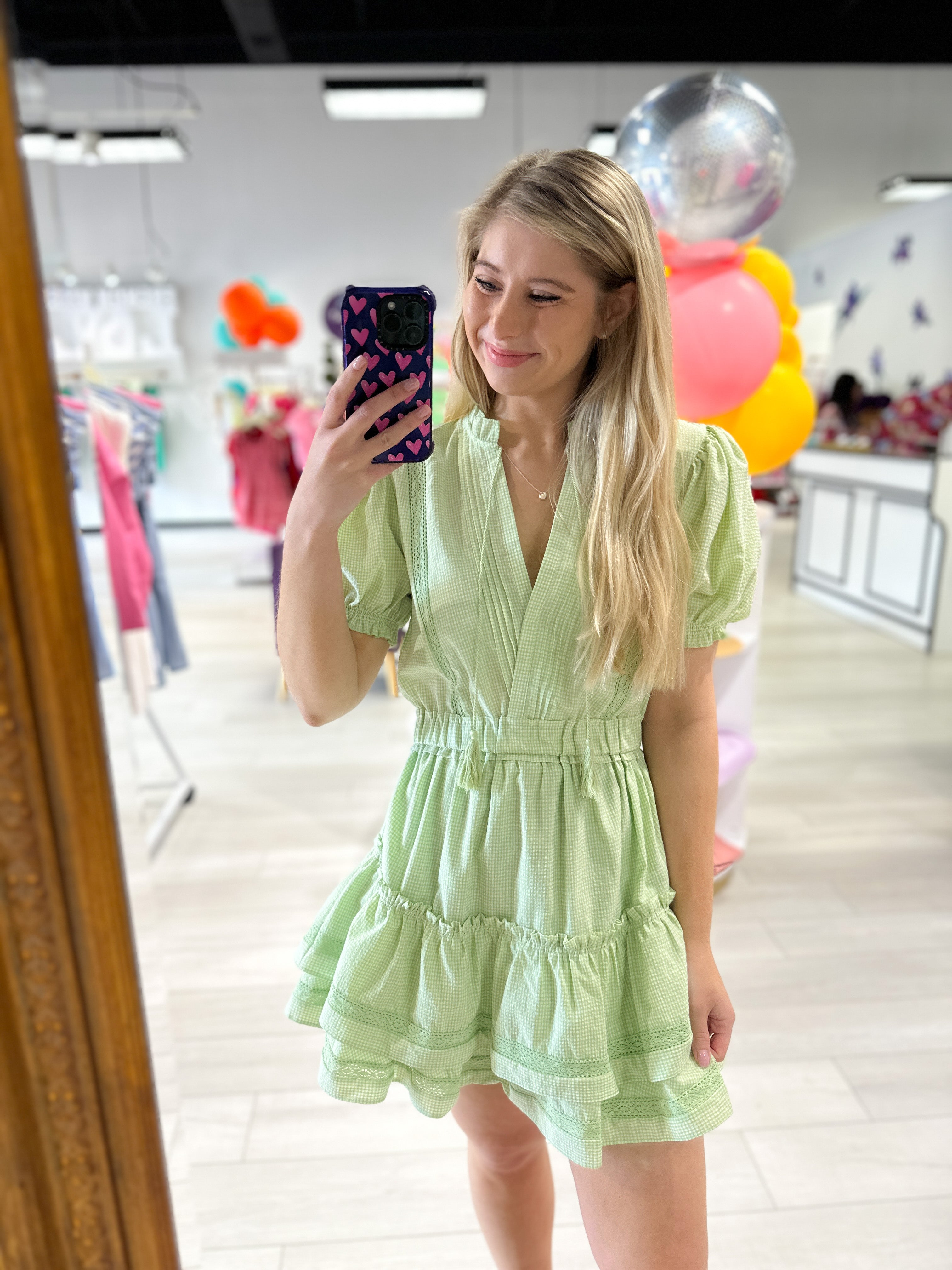Just One Twirl Green Dress